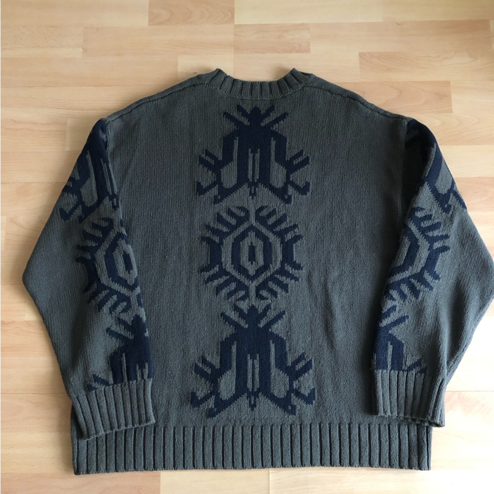 Banana Republic Olive and Black Crewneck Sweater